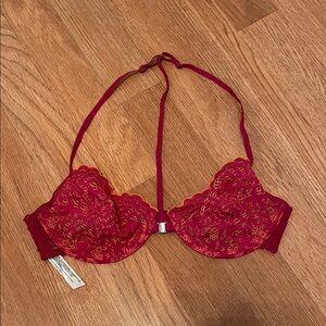 Pink and Orange Free People Intimately Lace Balconette Bra